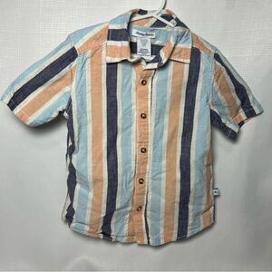 Tommy Bahama Boys Collared Button Down 100% Cotton Striped Shirt, Size Small 5/6